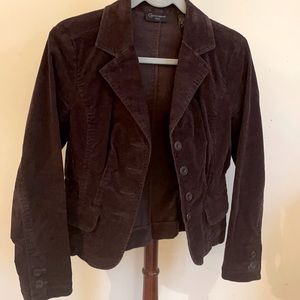 Classic Brown Thin Corduroy Blazer by Context Petite